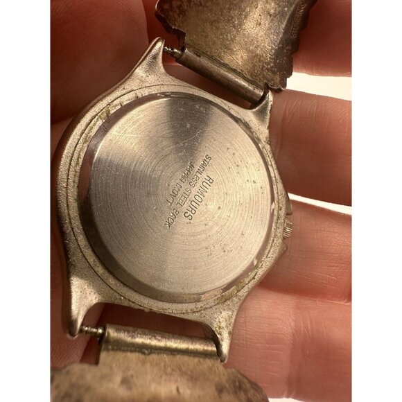 Vintage Mens Watch with Navajo Made Sterling Silver Turquoise Coral Watch Tips - Picture 9 of 11